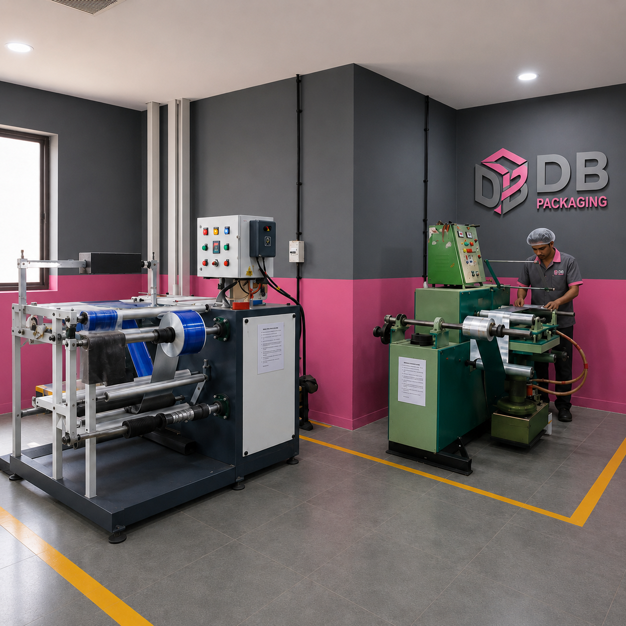Interior conversion floor with packaging machinery